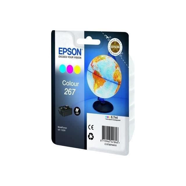 Cartouche d'encre EPSON Multipack 267 - Globe - Cyan, Magenta, Jaune - Capacité standard 200 pages