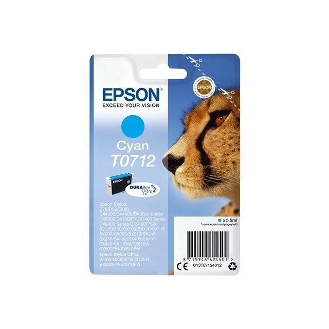 EPSON Cartouche d'encre T0712 Cyan - GuÈpard (C13T07124012)