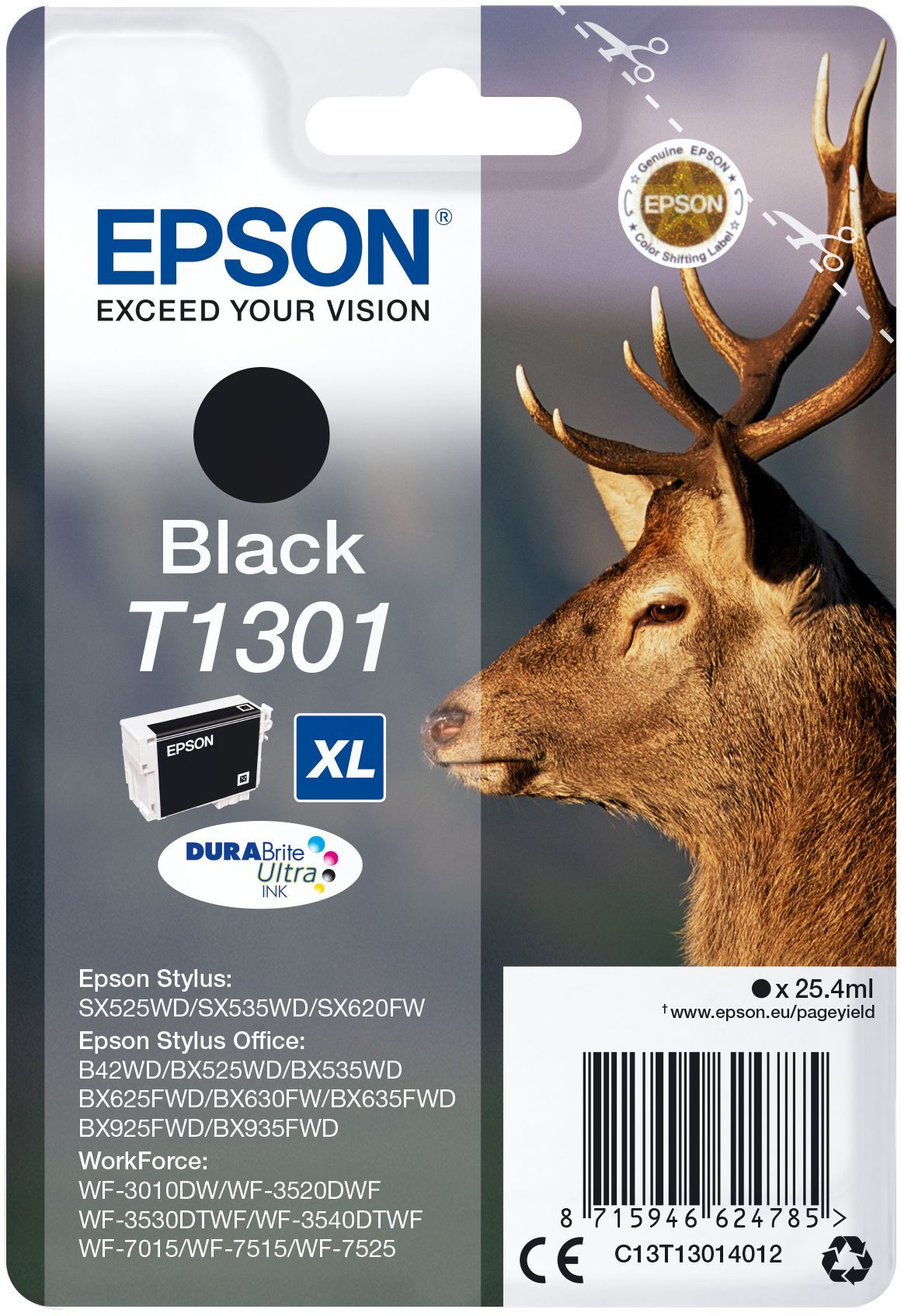 EPSON Cartouche d'encre T1301 Noir - Cerf (C13T13014012)