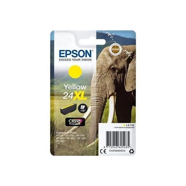 EPSON Cartouche d'encre T2434 XL Jaune - ElÈphant (C13T24344012)