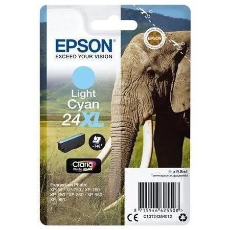 EPSON Cartouche d'encre T2435 XL Cyan Clair - ElÈphant (C13T24354012)