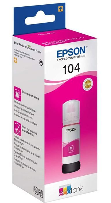 EPSON Kit de Remplissage d'Encre Epson EcoTank 104 - Magenta - Jet d'encre - 7500 Pages - 1 Unit(s) (C13T00P340)