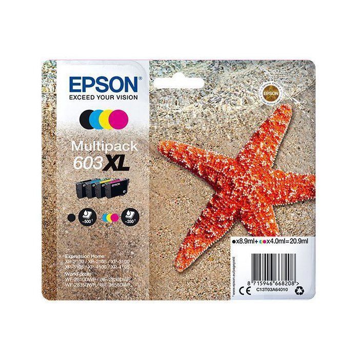 Pack 4 cartouches d'encre Epson Etoile de mer 603XL (Noir XL + Couleurs XL)