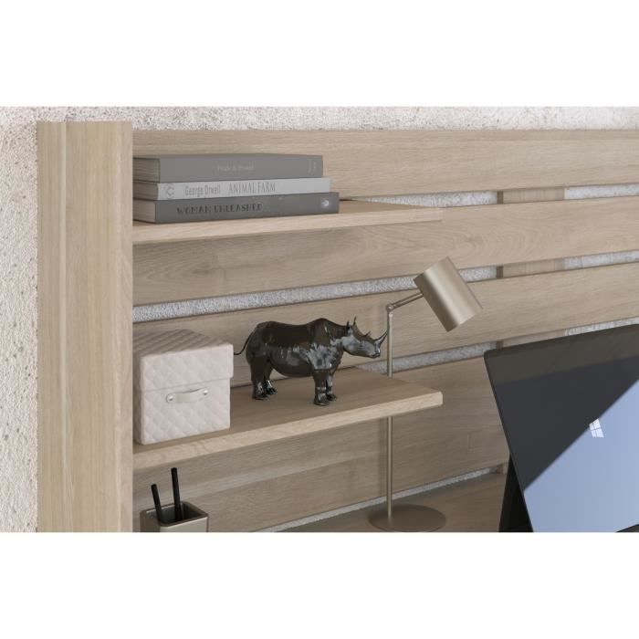 Bureau avec rÈhausse ESCALE - DÈcor chene - L 138 x P 60 x H 120 cm - PARISOT