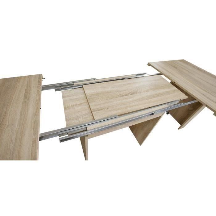 Table a manger extensible de 6 a 12 personnes style contemporain décor chene Sonoma - DINING - L 140-273 x l 90 cm