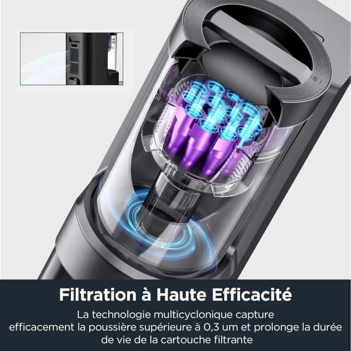 Aspirateur Robot Laveur - EUREKA E10S Noir - 4000 Pa - 180 min - 200 ml