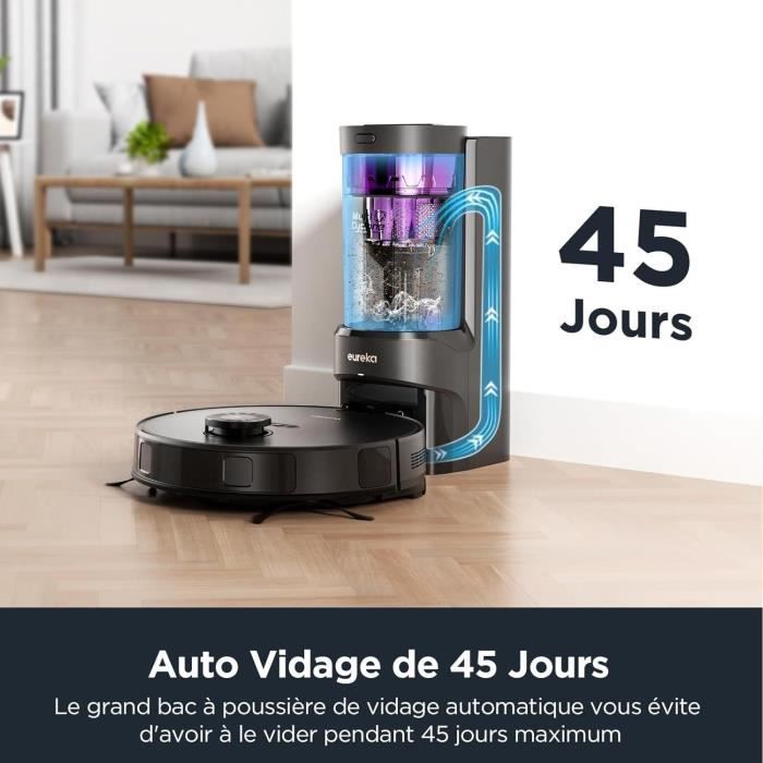 Aspirateur Robot Laveur - EUREKA E10S Noir - 4000 Pa - 180 min - 200 ml