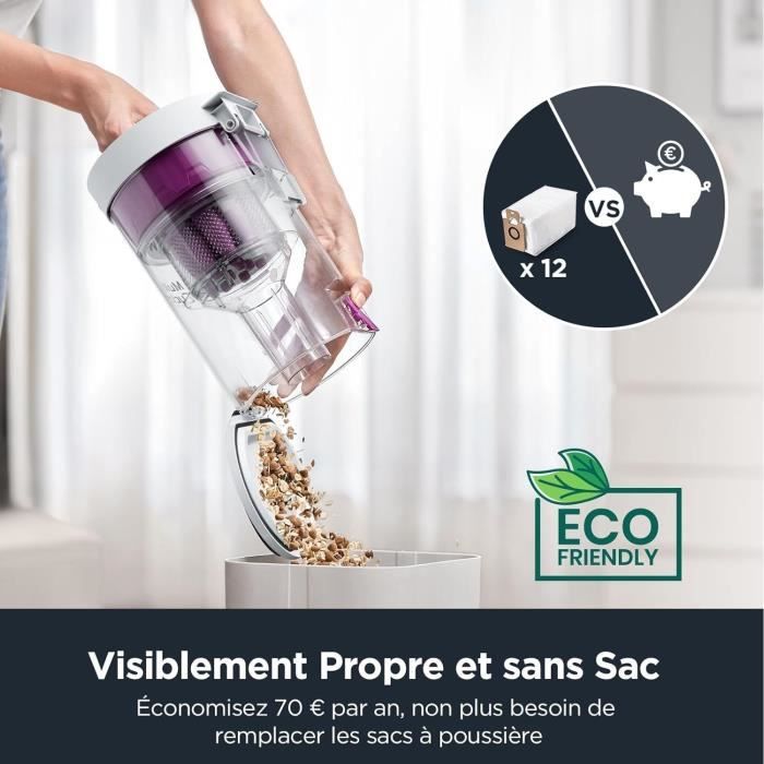 Aspirateur Robot Laveur - EUREKA E10S Blanc - 4000 Pa - 180 min - 200 ml