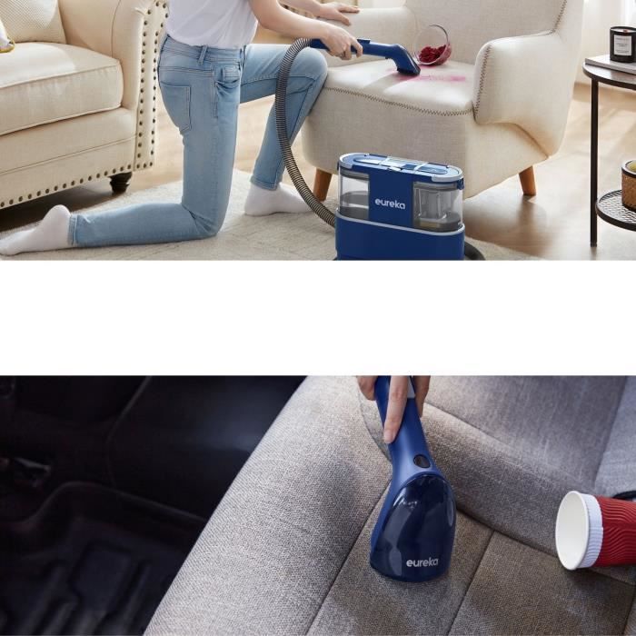 EUREKA NEY100 - Nettoyeur Canapé Tissu - 12500Pa - Aspirateur Nettoyeur de canapé, Tapis, Voiture - Réservoir d'Eau 1.5 L