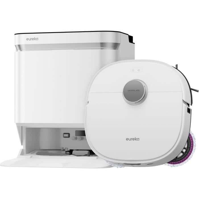 EUREKA J15 Pro Ultra - Robot Aspirateur Laveur - 16 200 Pa - Eau chaude 75 °C - Moppe extensible FlexiMop