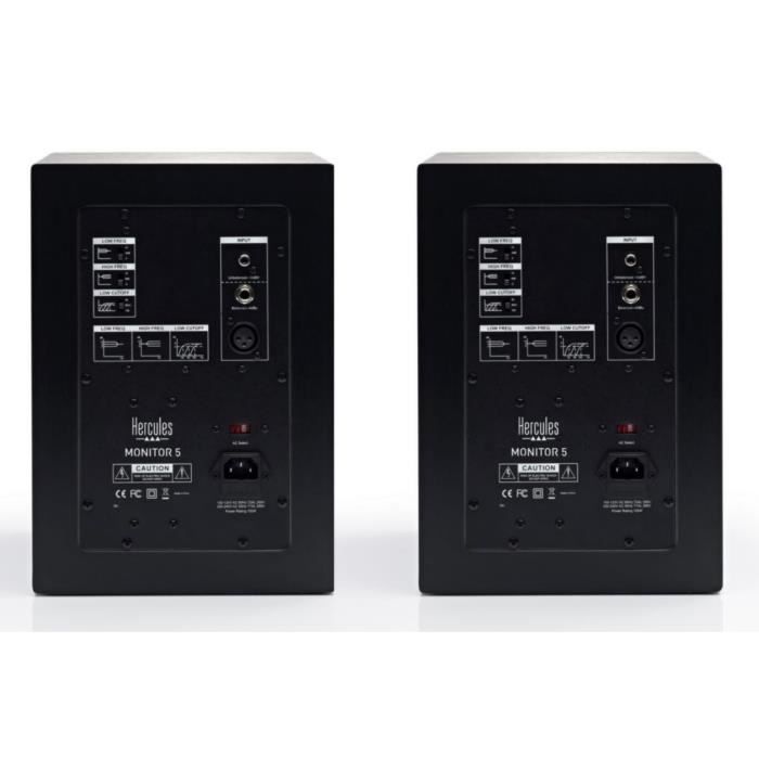HERCULES MONITOR 5 - Paire d'enceintes actives de monitoring bi-amplifiée - 2 x 80 Watts - Haut-parleurs 5''