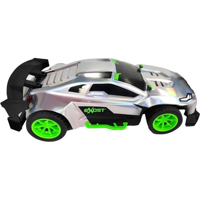 Voiture Télécommandée - EXOST - Metal Chrome 1:14 - 15 km/h - 31 -5 cm - argent et vert - des 5 ans