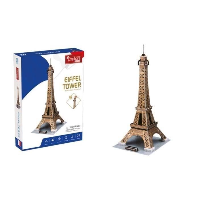 Puzzle 3D - Tour Eiffel - Jeu de construction - EXPLORA - 39 pieces - Des 5 ans