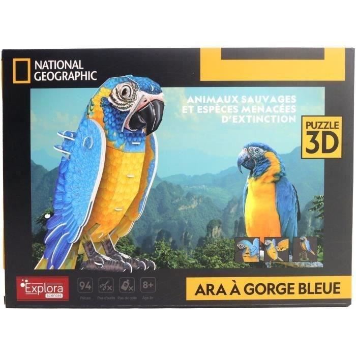 Puzzle 3D - Perroquet - Jeu de construction - EXPLORA - Oiseau - 94 pieces - Des 8 ans