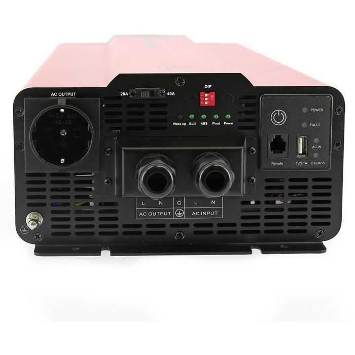 Convertisseur-chargeur - EZA - Pur Sinus 3000 W - Onde sinusoidale pure - Chargeur 40 A - MPS automatique - Commande déportée LED
