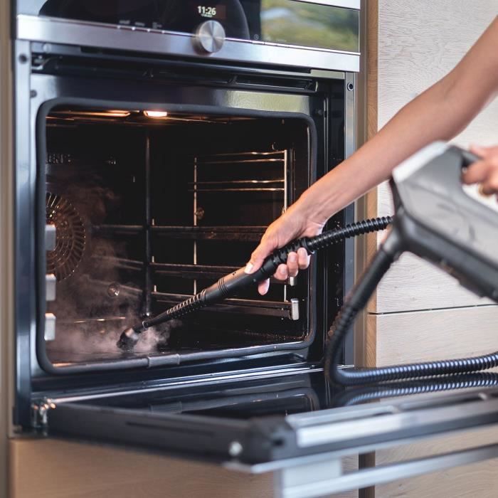 Balai Aspirateur Vapeur filaire - EZICLEAN CYCLOSTEAM P320 - 1800 W - 35 g/min - 84 dB - 1 L - Noir / Rouge