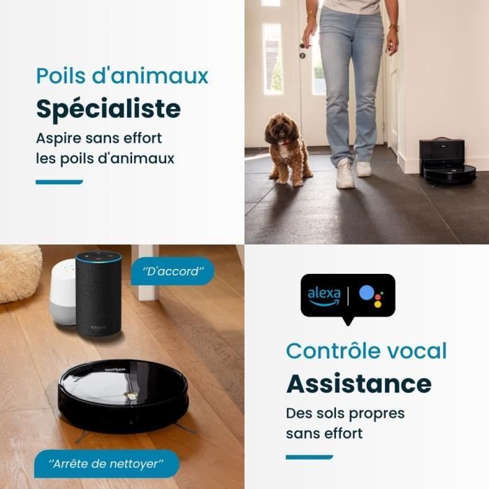 Robot Aspirateur Laveur Connecté EZICLEAN I-Bot Z5 - 75 min - 2.6Kpa - 60-90m˛ - Sols durs - 0.25L