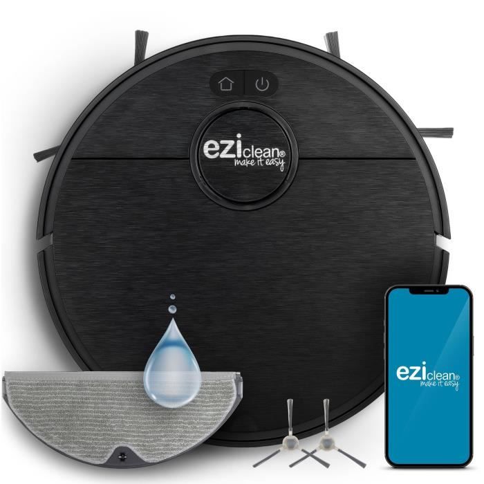 EZIclean I-BOT Z6 MAX - Robot aspirateur laveur connecté 150 min - 2 kPa - 0,43 L - Noir