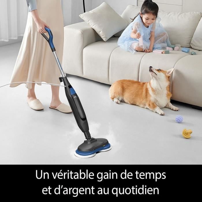 Balai Nettoyeur Vapeur - EZICLEAN STEAM WAVE 360 - 1200 W - 24 g/min - Nettoyage et entretien complet des sols en bois