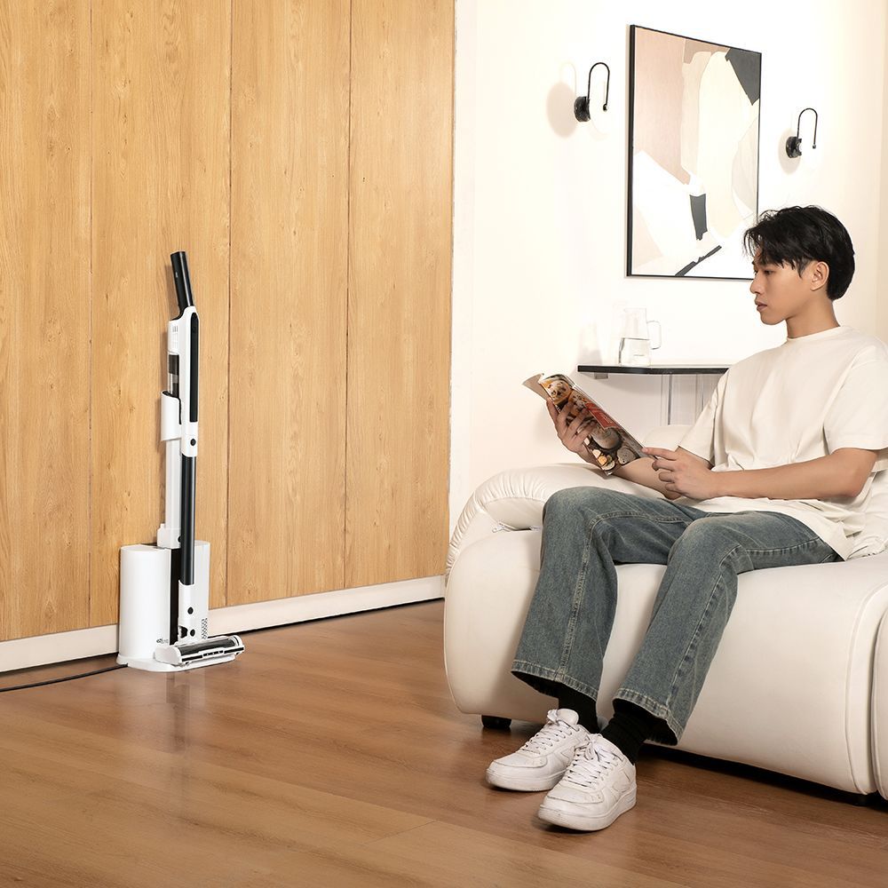 Aspirateur Balai sans fil - EZICLEAN Cyclomax R15 station - 20000 Pa - 30 min - 2,2 L - Blanc / Noir