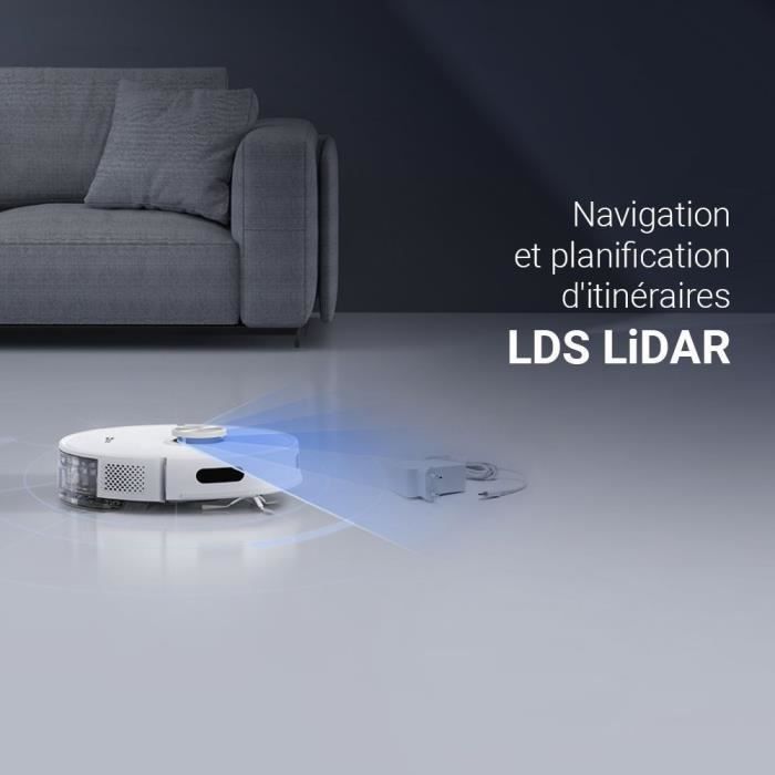 EZVIZ RE5 - Aspirateur Robot Laveur - Puissance 4000 Pa - Navigation LIDAR - Évitement d'obstacles - Détection des tapis