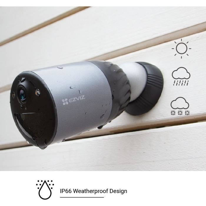 Kit caméra solaire - EZVIZ - BC1c 4K avec Panneau solaire - Détection IA - Vision nocturne couleur - Batterie 10400mAh