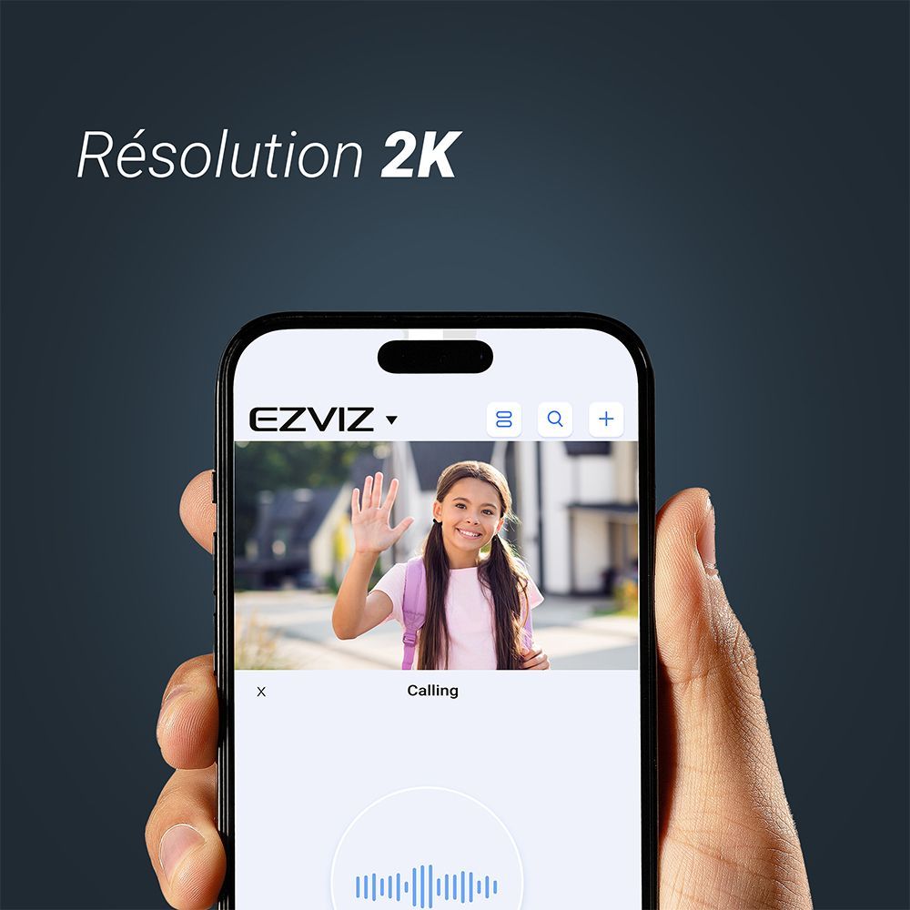 Sonnette vidéo connectée - EZVIZ - HP3 PRO - Panneau solaire argent inclus