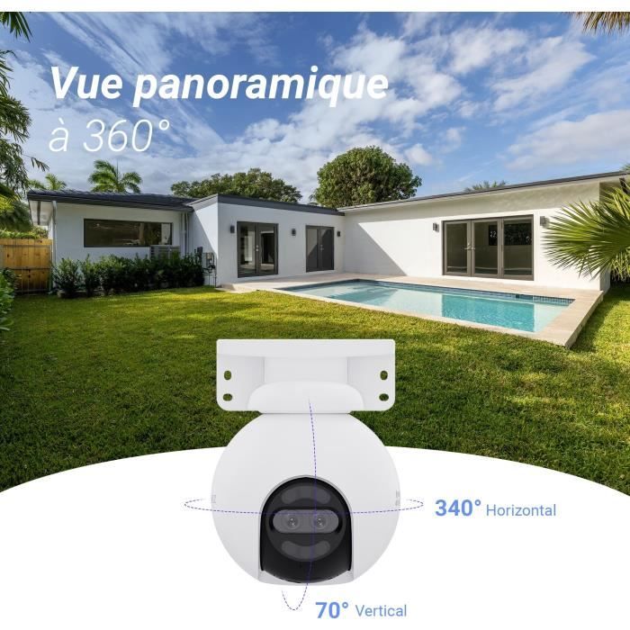 Caméra motorisée - EZVIZ - H80x Dual - 4K - Vision nocturne couleur - Audio bidirectionnel