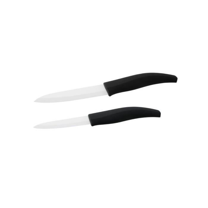 Lot de 2 couteaux - NIROSTA - Lames en céramique de 12,5 et 18 cm de long