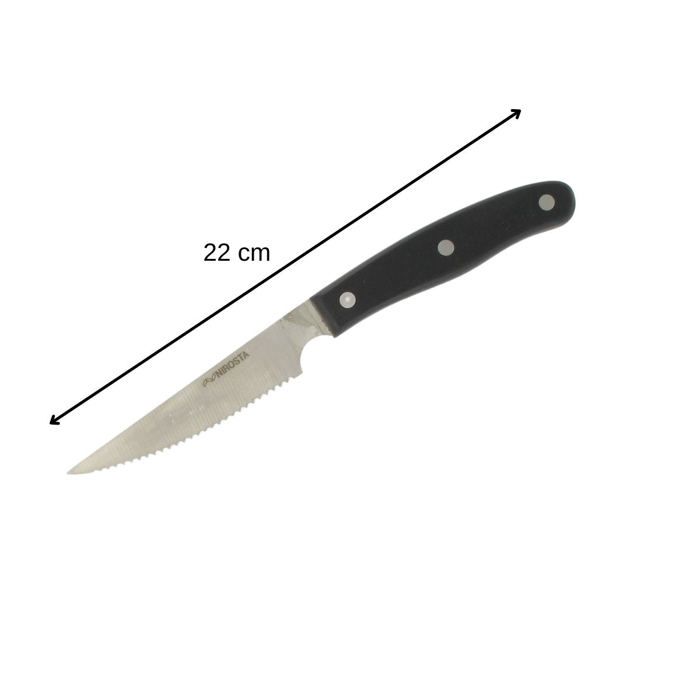 Lot de 4 couteaux a steak - NIROSTA - 22 cm