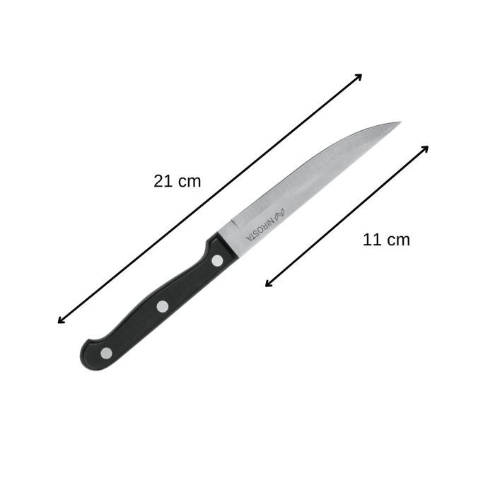 Lot de 4 couteaux a steak - NIROSTA - 21 cm
