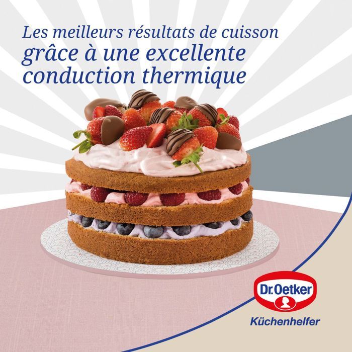 Set de 2 moules a manqué et moules pour layer cake - DR oeTKER - Rétro - 18 et 20 cm