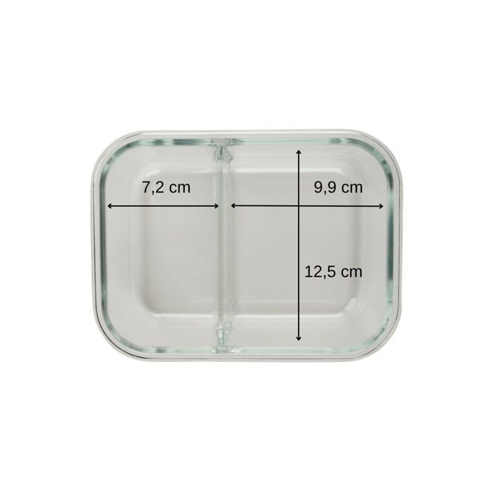 Lot de 2 boîtes a repas en verre - FACKELMANN - Move - Deux compartiments - 1000 ml