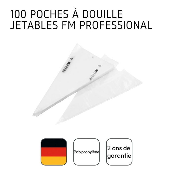 Set de 100 poches a douilles professionnelles - FACKELMANN PROFESIONAL - Verre doseur 1 L - 50 cm