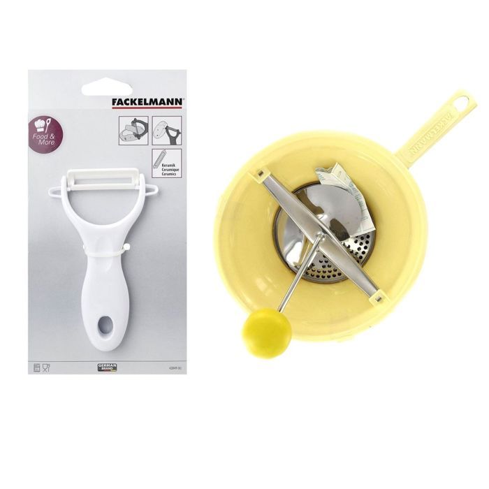 Ensemble de 2 ustensiles spécial purée avec éplucheur et moulin a légumes - FACKELMANN -