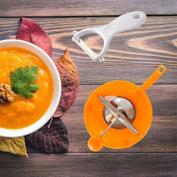 Ensemble de 2 ustensiles spécial purée avec éplucheur et moulin a légumes - FACKELMANN -