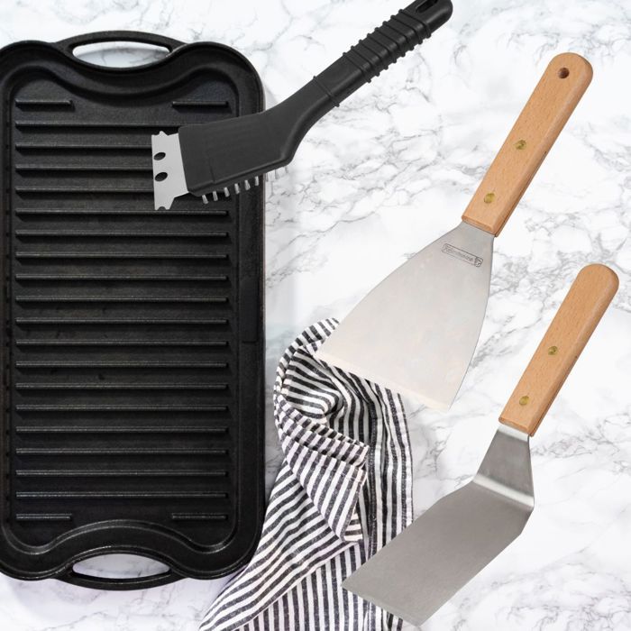 Ensemble 3 ustensiles professionnels - FACKELMANN PROFESIONAL - Pour plancha