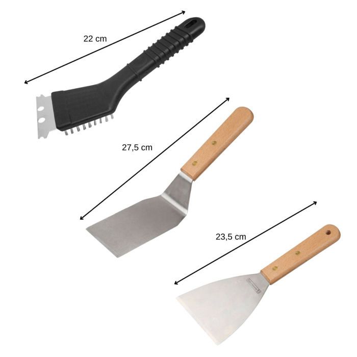 Ensemble 3 ustensiles professionnels - FACKELMANN PROFESIONAL - Pour plancha