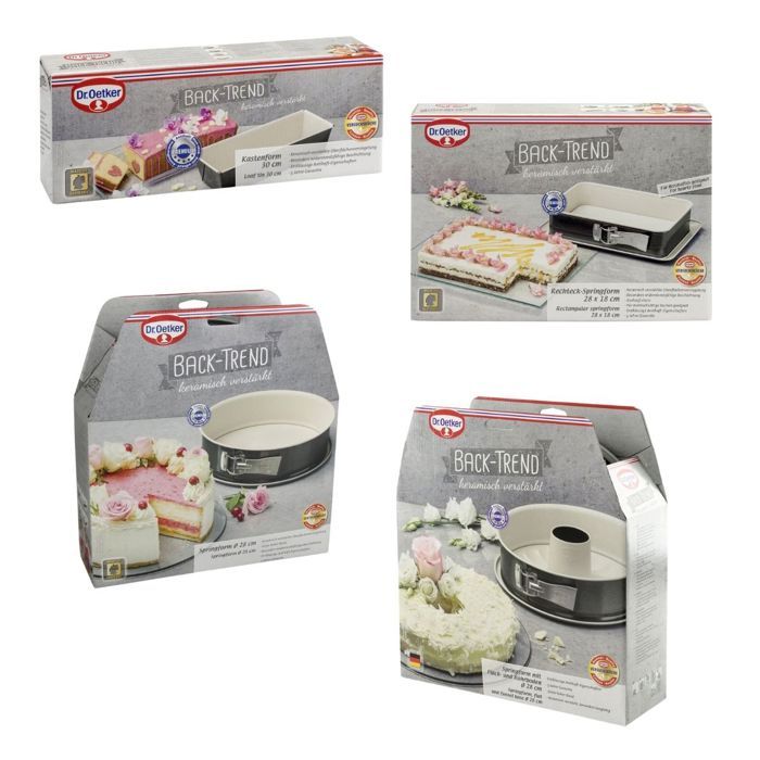 Ensemble de 4 moules a gâteaux de formes différentes de 28 a 32 cm - DR oeTKER - Back-Trend