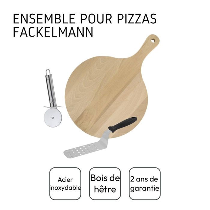 Ensemble de 3 ustensiles pour pizzas - FACKELMANN