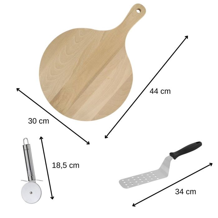 Ensemble de 3 ustensiles pour pizzas - FACKELMANN