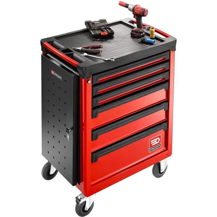 Servante d'atelier vide ROLL FACOM - ROLL.6M3APB - 6 tiroirs - 3 modules par tiroir - Rouge