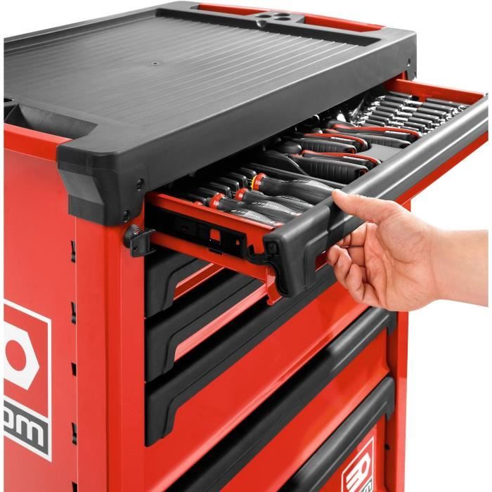 Servante d'atelier vide ROLL FACOM - ROLL.6M3APB - 6 tiroirs - 3 modules par tiroir - Rouge