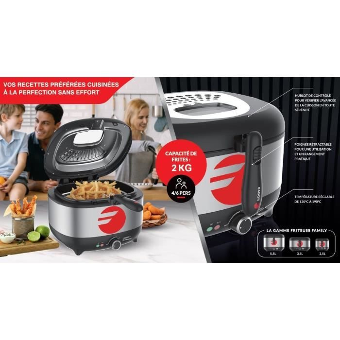 Friteuse Electrique - FAGOR - FG2310 - 3.5L -1800 W - Filtre anti odeurs - Corps en acier
