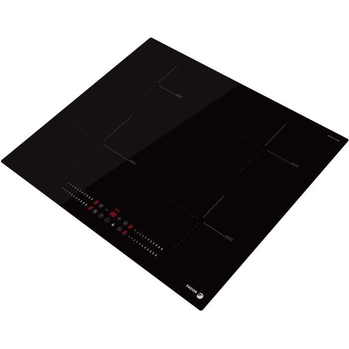 Table de cuisson - FAGOR - FTI468 - 59 cm - 4 foyers induction - Verre noir