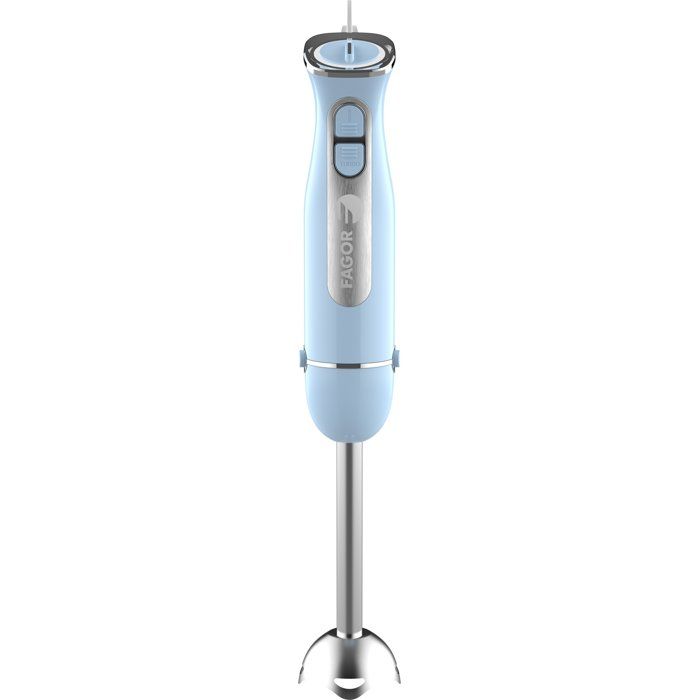 Mixeur plongeant - FAGOR - 1000 W - 12 vitesses + turbo - Bol doseur - Bol Hachoir - Fouet - Bleu