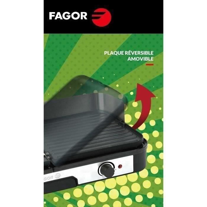 Plancha Èlectrique - FAGOR - FG823 - Plancha Inox Extra Large - 2000 W