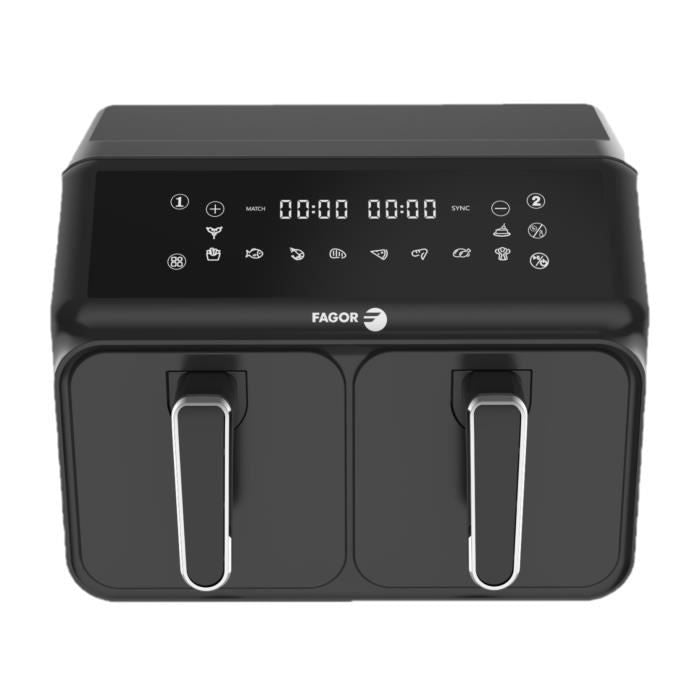 Friteuse sans huile - FAGOR - FG2X4L - 8L - 2200W - Doucle bac 4L - 10 programmes - Airfryer double cuisson