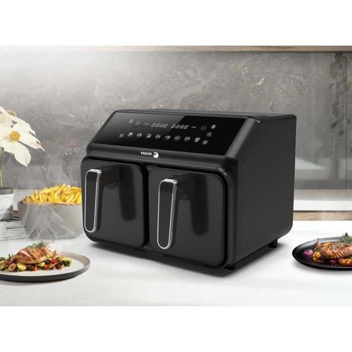 Friteuse sans huile FAGOR - Airfryer FG2X4L - Capacité 8L - Double cuves 4L - 8 programmes de cuisson - 2200W
