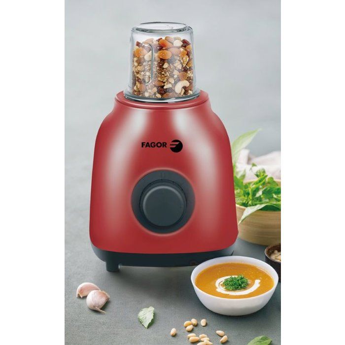 Blender 2-en-1 - FAGOR - FGB2153 - 400 W - Bol en verre gradué 1,5 L - Rouge